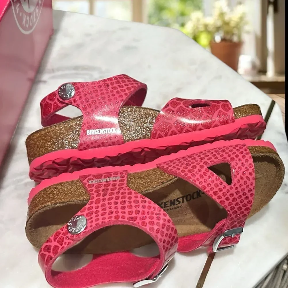 BIRKENSTOCK Toddler Kids Rio Magic Galaxy Bright Rose Pink Sandals Size 26 US 8